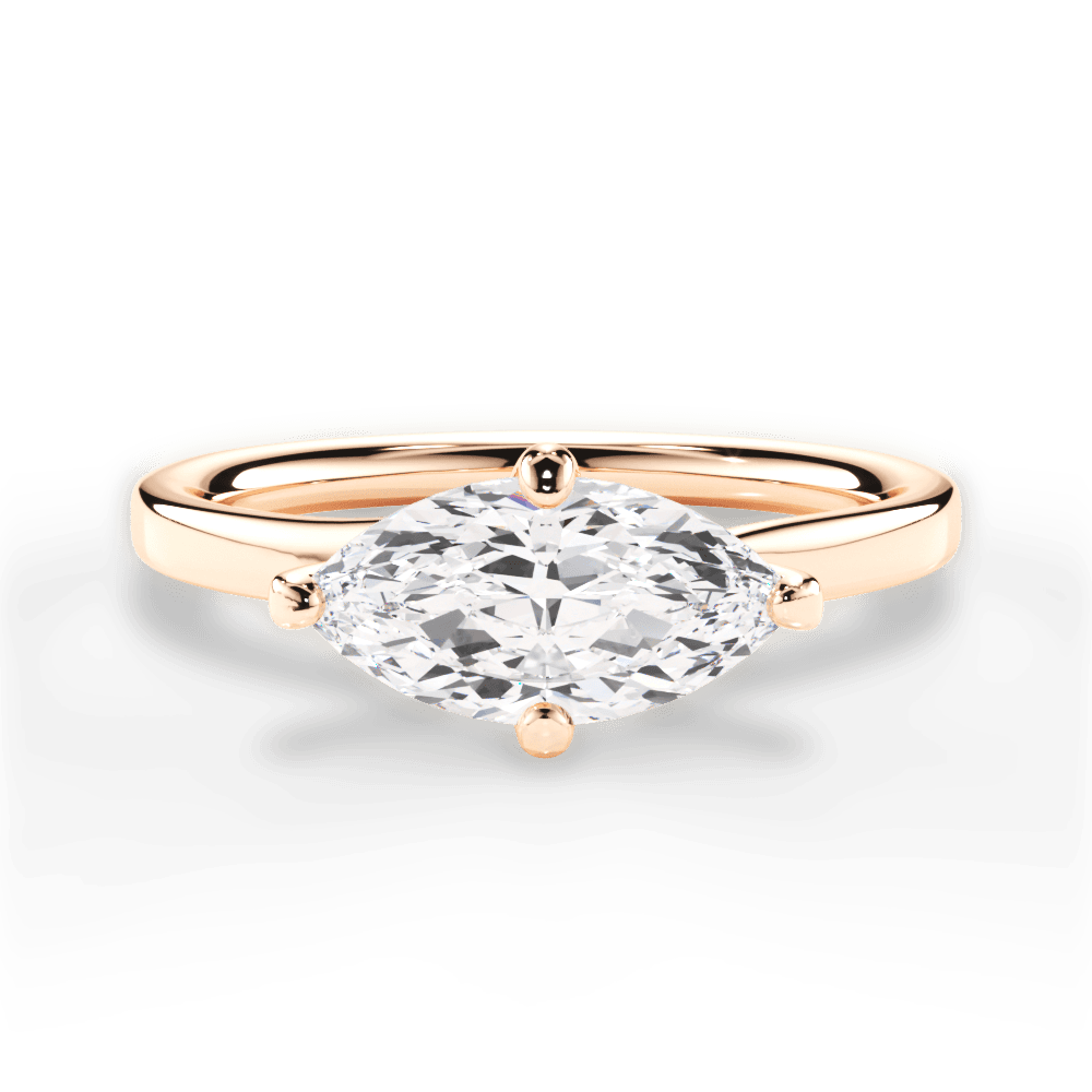 Ashley Marquise Cut Lab Grown Diamond 18Kt Rose Gold Engagement Ring