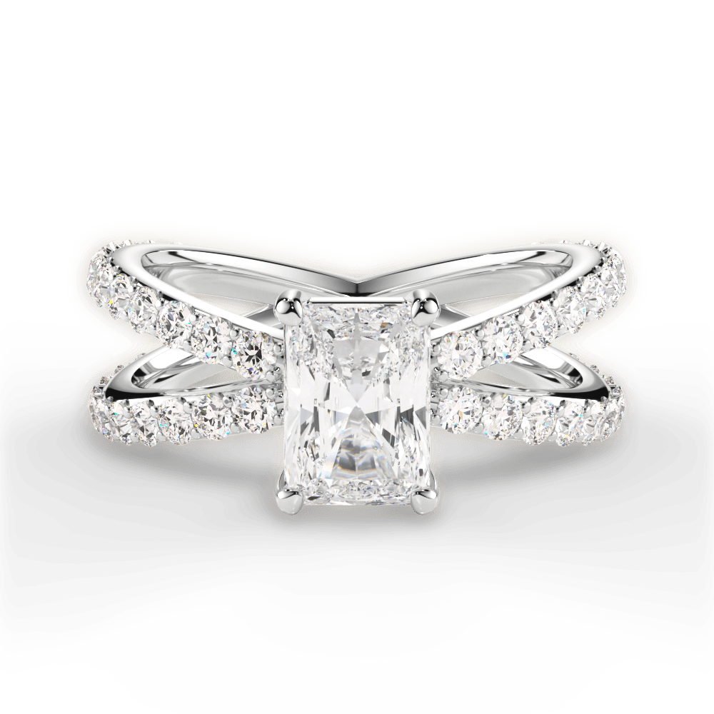 Lauren Radiant Cut Lab Grown Diamond 18Kt White Gold Engagement Ring