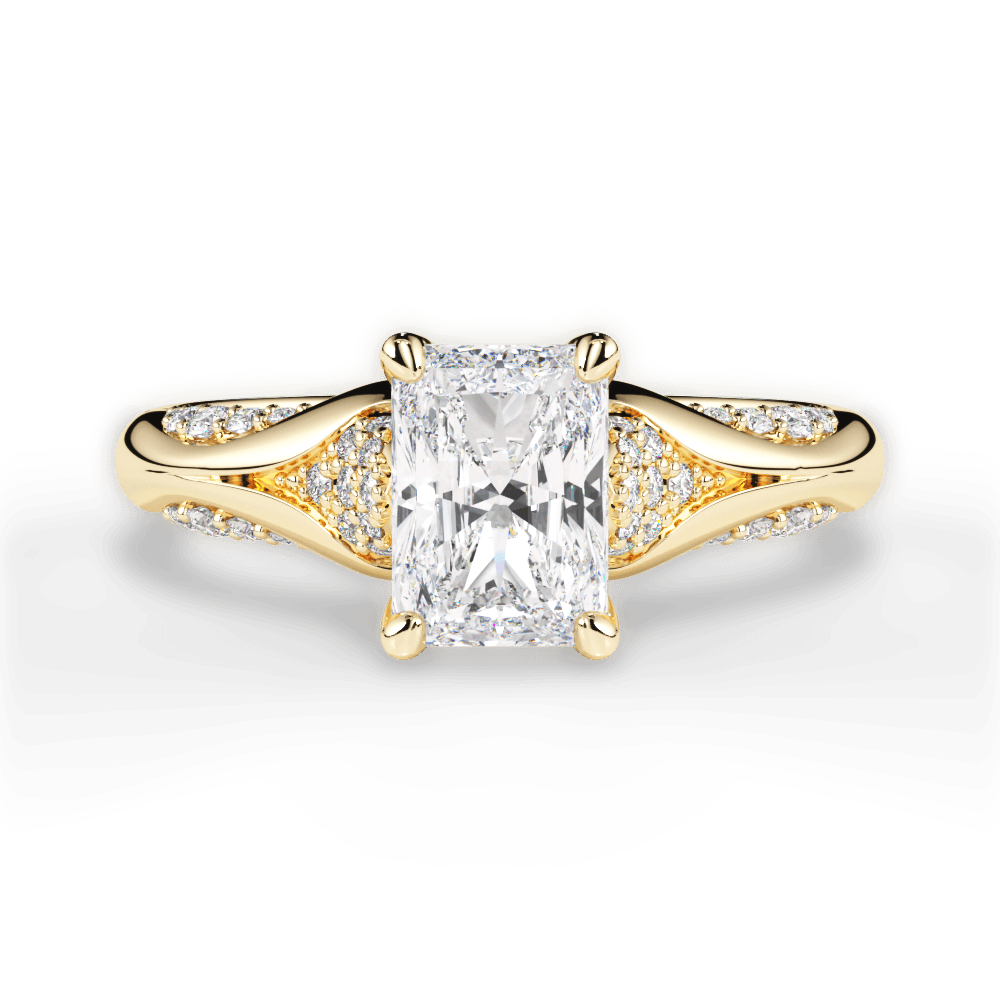 Isabel Radiant Cut Lab Grown Diamond 18Kt Yellow Gold Engagement Ring