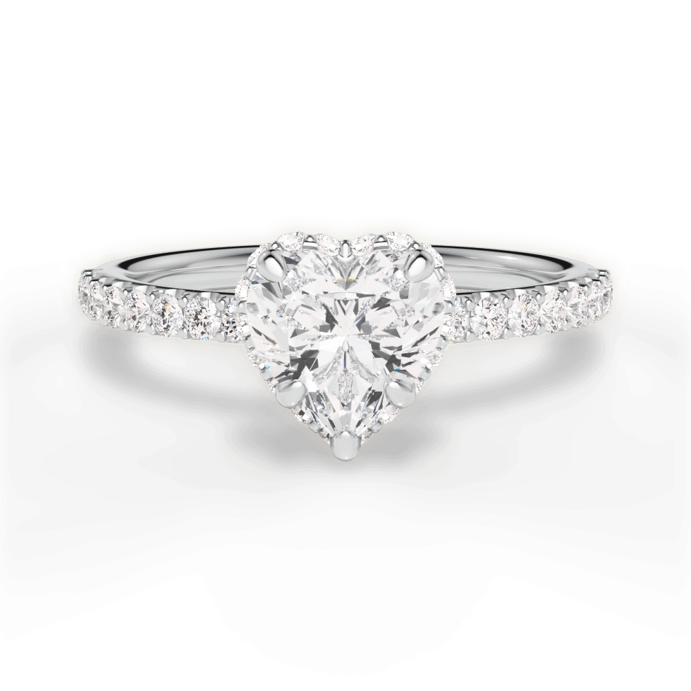 Isabella Heart Cut Lab Grown Diamond Platinum Engagement Ring