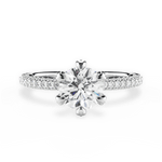 Linda Round Cut Lab Grown Diamond Platinum Engagement Ring
