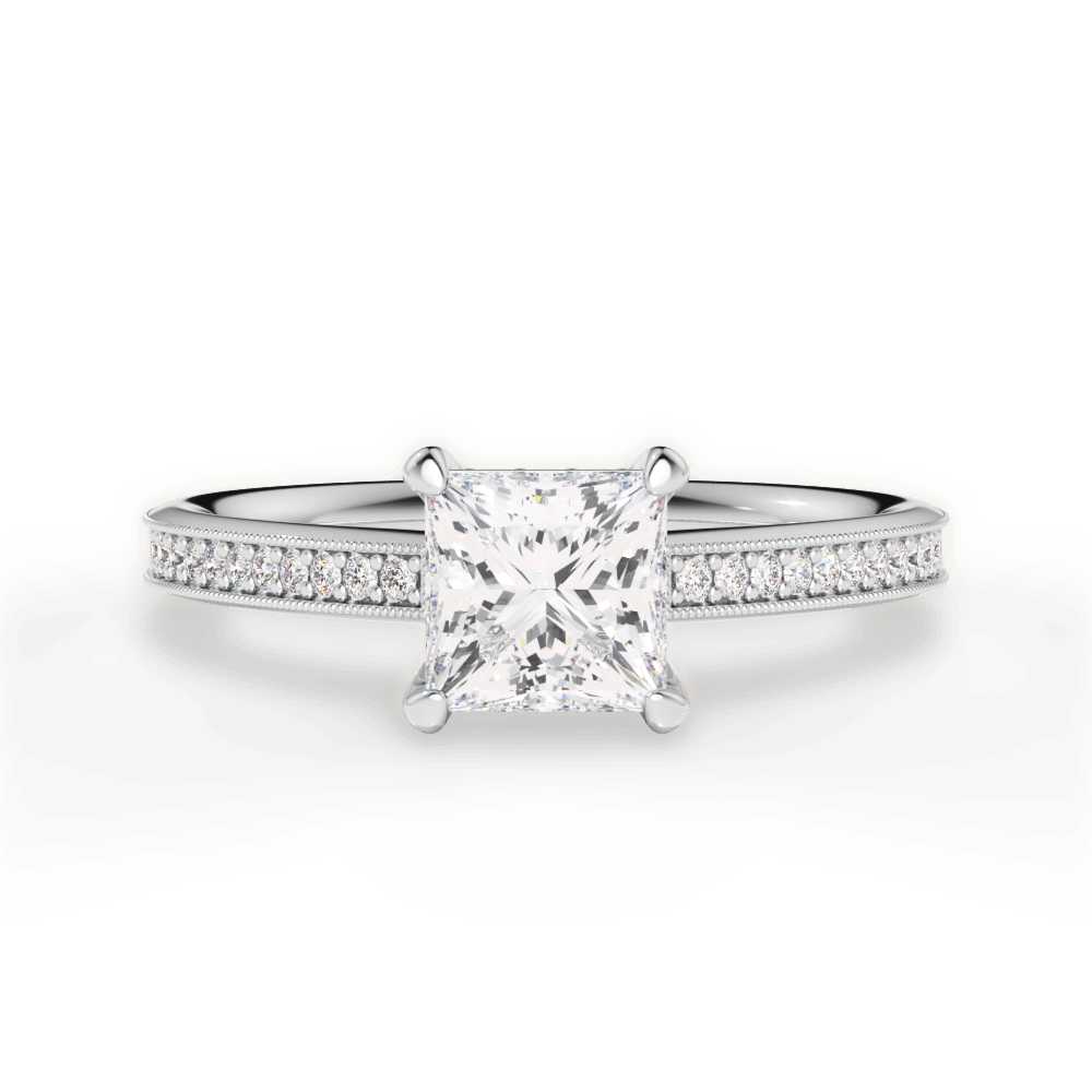 Janet Princess Cut Lab Grown Diamond Platinum Engagement Ring