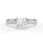 Janet Princess Cut Lab Grown Diamond 18Kt White Gold Engagement Ring