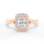 Geneva Radiant Cut Lab Grown Diamond 18Kt Rose Gold Engagement Ring