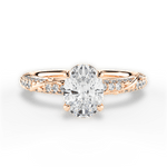 Gloria Oval Cut Lab Grown Diamond 18Kt Rose Gold Engagement Ring
