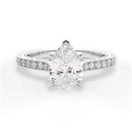 Gilda Pear Cut Lab Grown Diamond 18Kt White Gold Engagement Ring