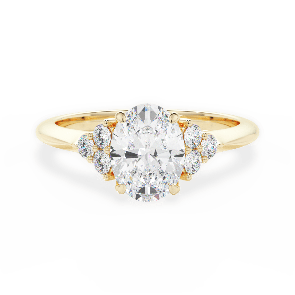 Celeste Oval Cut Lab Grown Diamond 18Kt Yellow Gold Engagement Ring