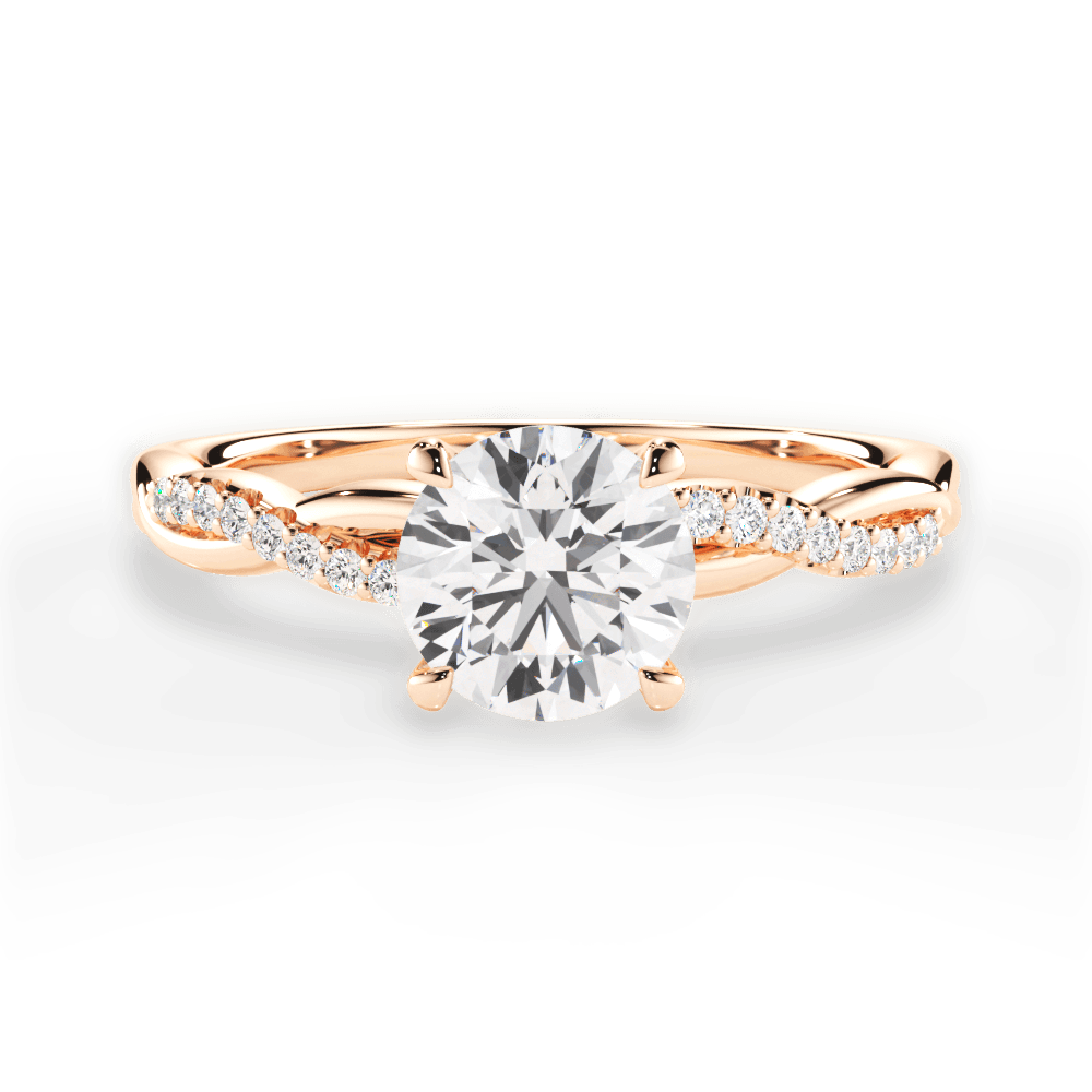 Charlotte Round Cut Lab Grown Diamond 18Kt Rose Gold Engagement Ring
