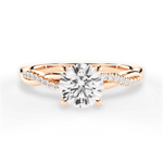 Charlotte Round Cut Lab Grown Diamond 18Kt Rose Gold Engagement Ring