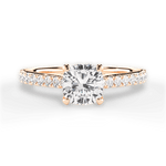 Frances Cushion Cut Lab Grown Diamond 18Kt Rose Gold Engagement Ring