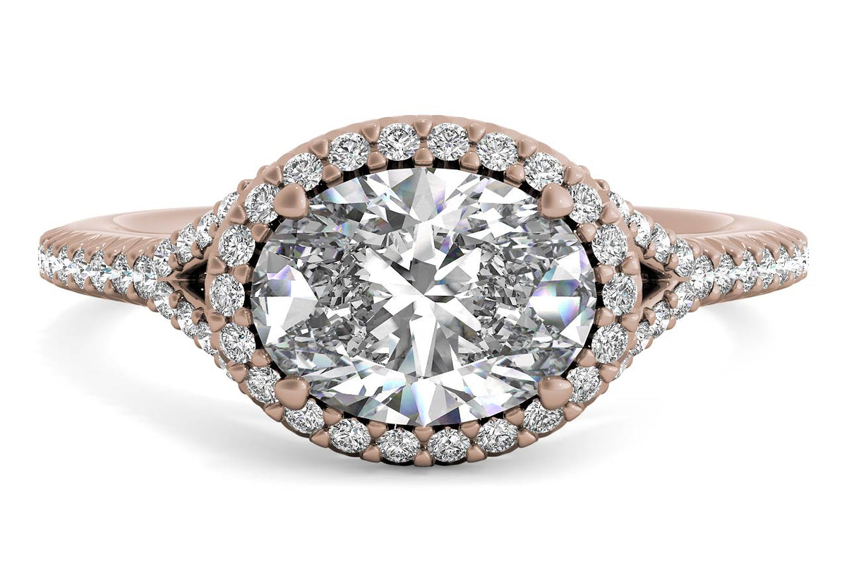 Kate Oval Cut Lab Grown Diamond 18Kt Rose Gold Engagement Ring
