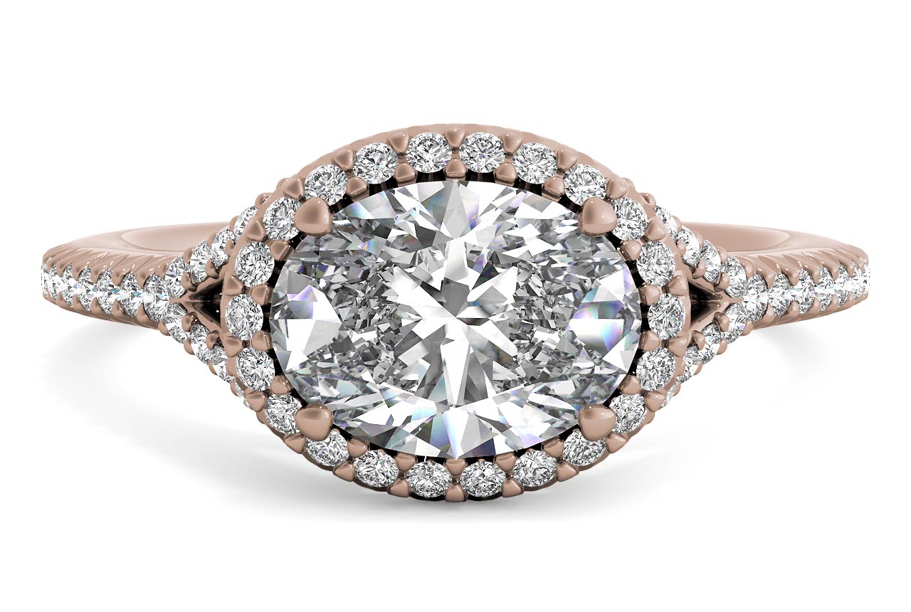 Kate Oval Cut Lab Grown Diamond 18Kt Rose Gold Engagement Ring