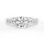 Evelyn Round Cut Lab Grown Diamond 14Kt White Gold Engagement Ring