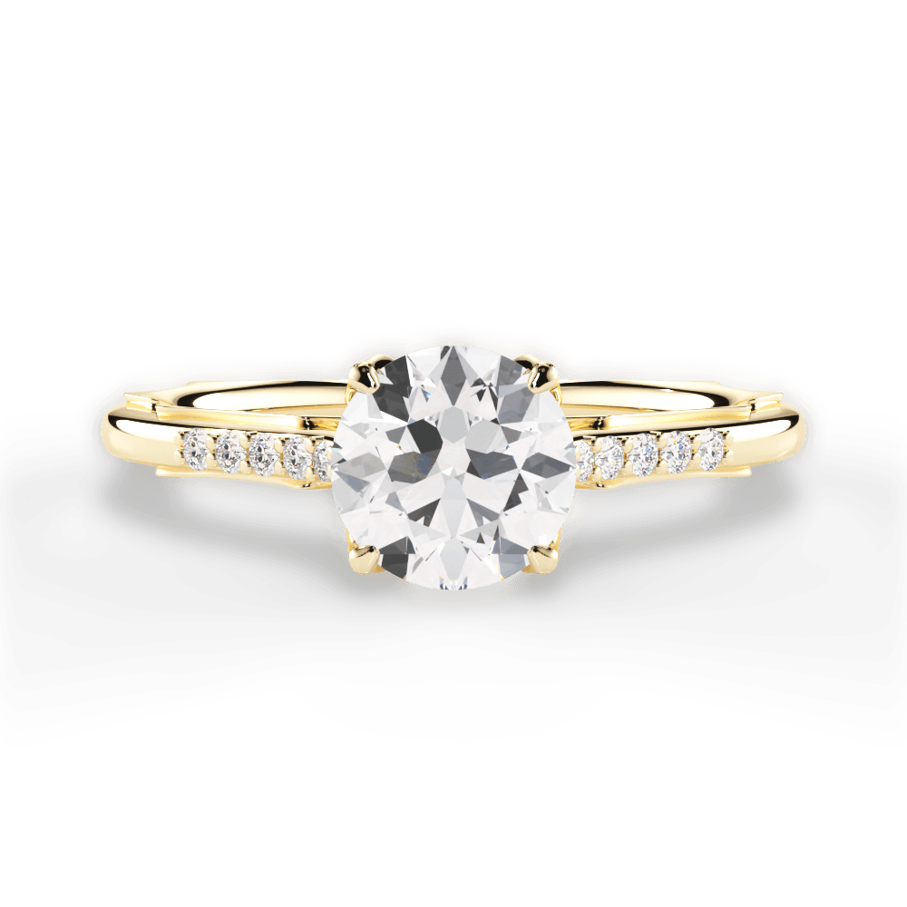 Christina Round Cut Lab Grown Diamond 18Kt Yellow Gold Engagement Ring