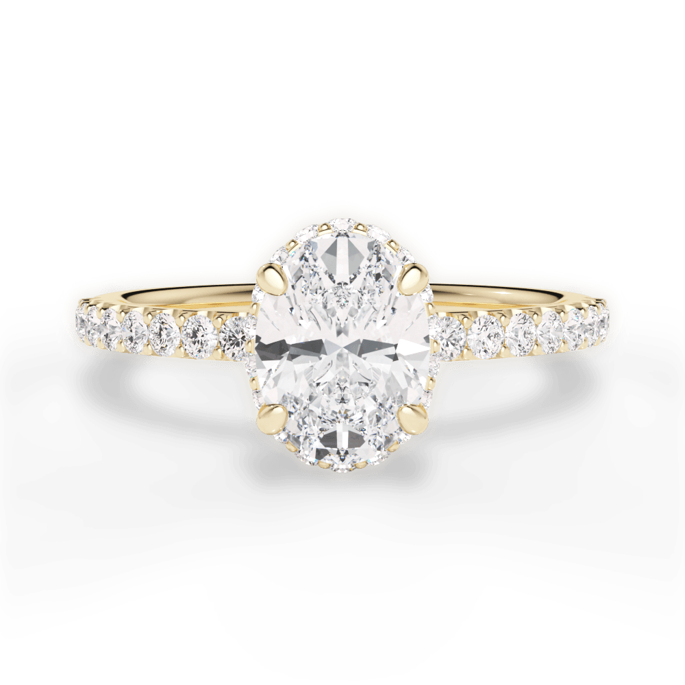 Isabella Oval Cut Lab Grown Diamond 18Kt Yellow Gold Engagement Ring