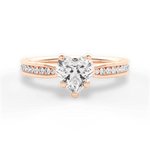 Katelyn Heart Cut Lab Grown Diamond 18Kt Rose Gold Engagement Ring