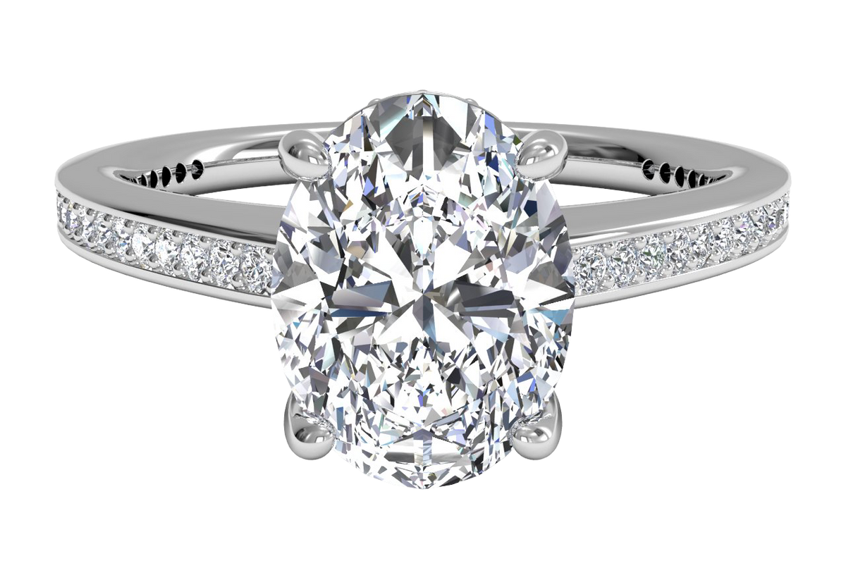 Judith Oval Cut Lab Grown Diamond Platinum Engagement Ring