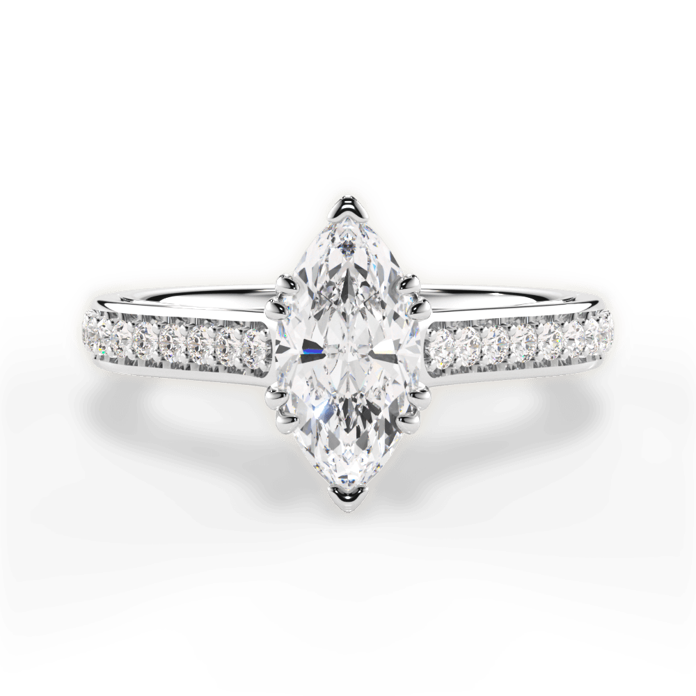 Deborah Marquise Cut Lab Grown Diamond Platinum Engagement Ring