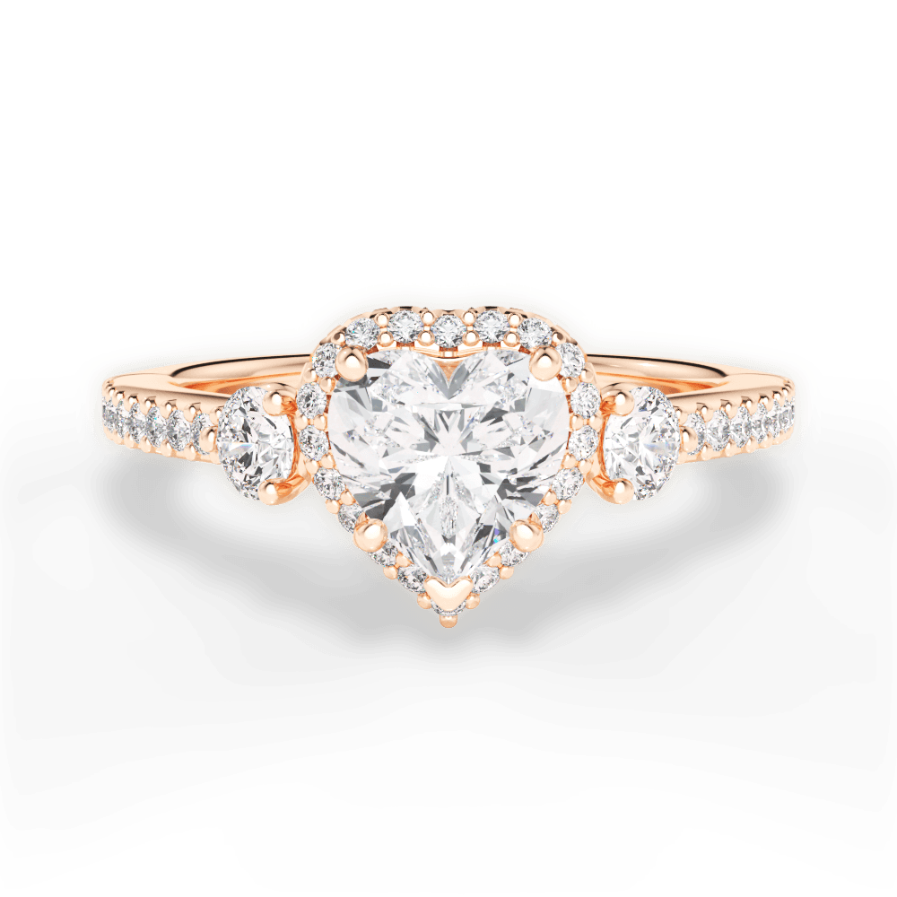 Julia Heart Cut Lab Grown Diamond 18Kt Rose Gold Engagement Ring