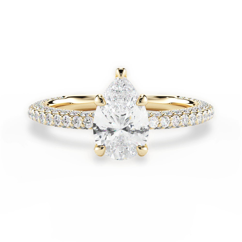 Kristen Pear Cut Lab Grown Diamond 18Kt Yellow Gold Engagement Ring