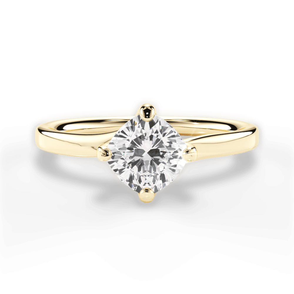 Ashley Cushion Cut Lab Grown Diamond 18Kt Yellow Gold Engagement Ring
