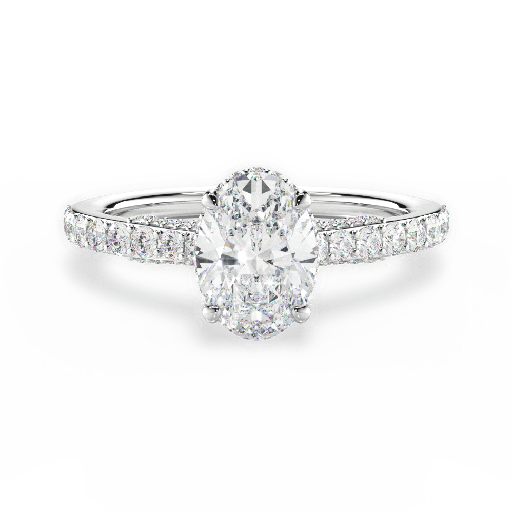 Laura Oval Cut Lab Grown Diamond 18Kt White Gold Engagement Ring