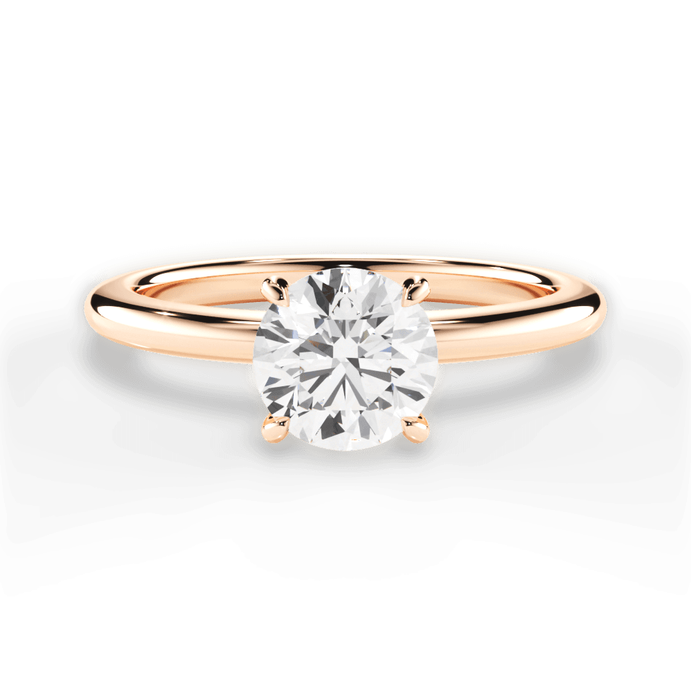 Allison Round Cut Lab Grown Diamond 18Kt Rose Gold Engagement Ring