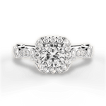 Irene Cushion Cut Lab Grown Diamond Platinum Engagement Ring