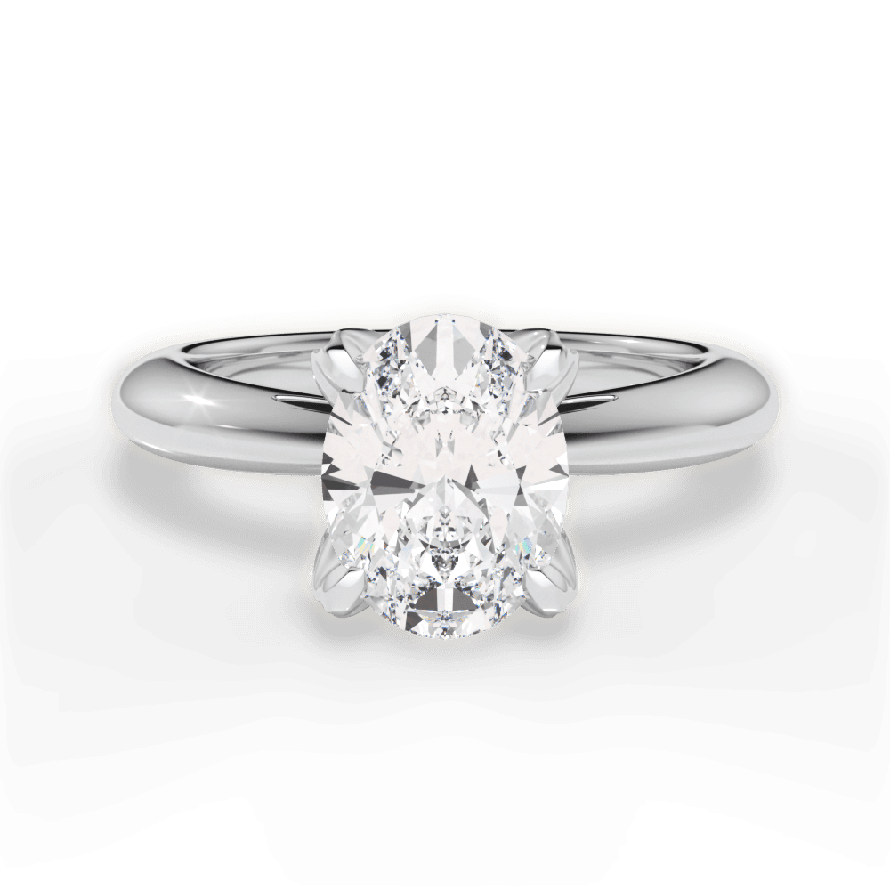 Elaine Oval Cut Lab Grown Diamond 18Kt White Gold Engagement Ring