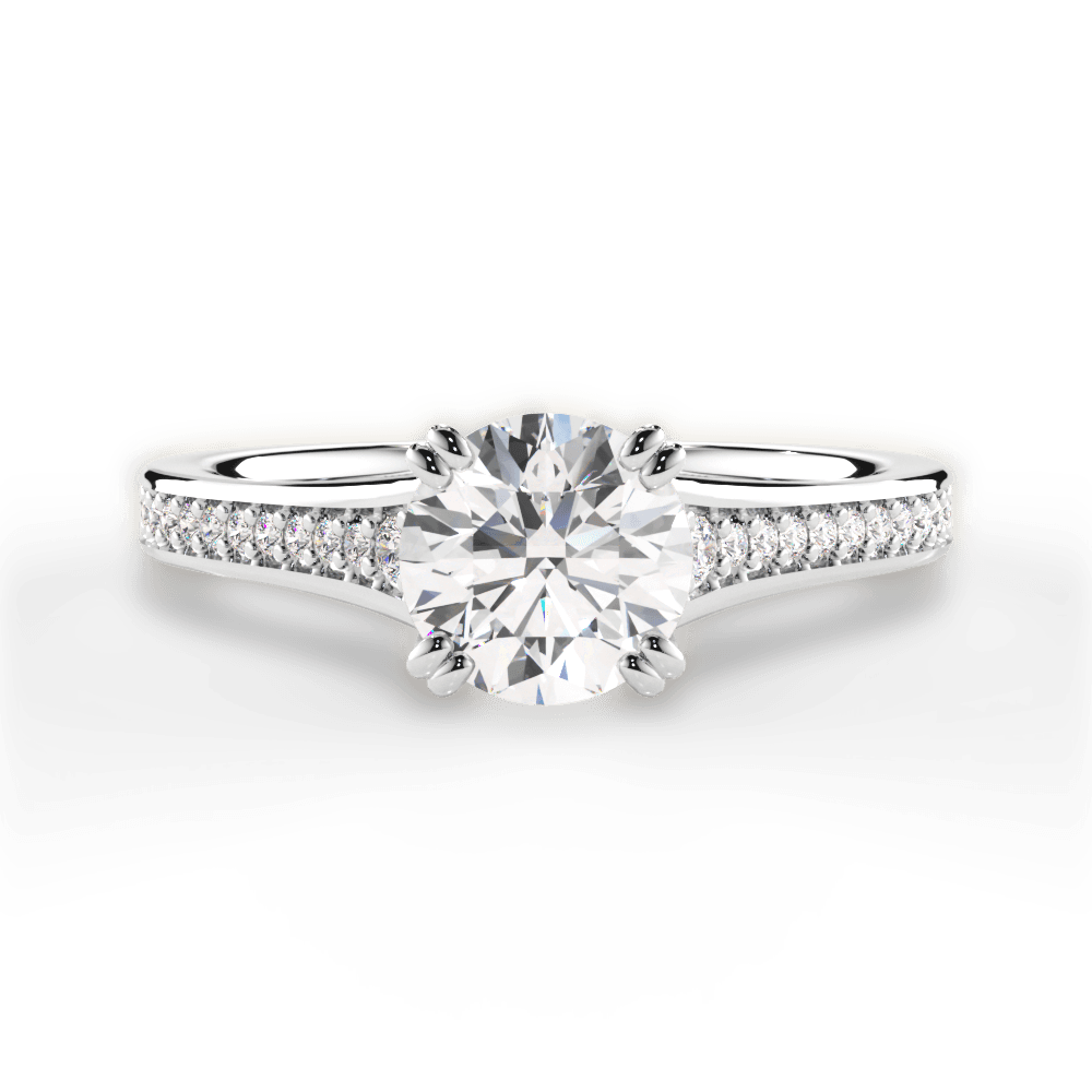 Delia Round Cut Lab Grown Diamond Platinum Engagement Ring