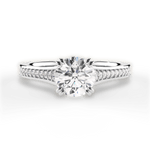 Delia Round Cut Lab Grown Diamond 14Kt White Gold Engagement Ring