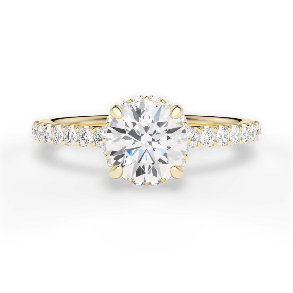 Isabella Round Cut Lab Grown Diamond 18Kt Yellow Gold Engagement Ring