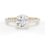 Isabella Round Cut Lab Grown Diamond 18Kt Yellow Gold Engagement Ring