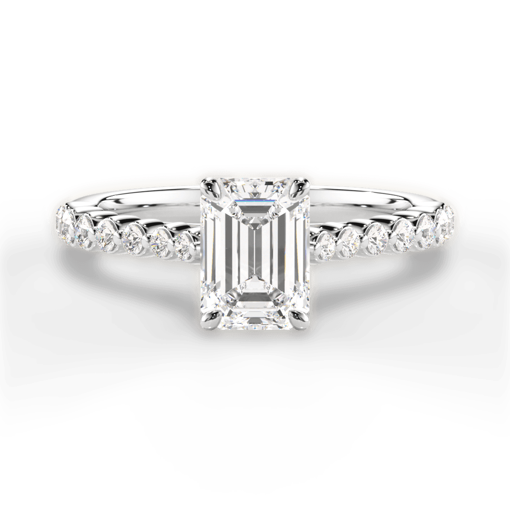 Dana Emerald Cut Lab Grown Diamond Platinum Engagement Ring