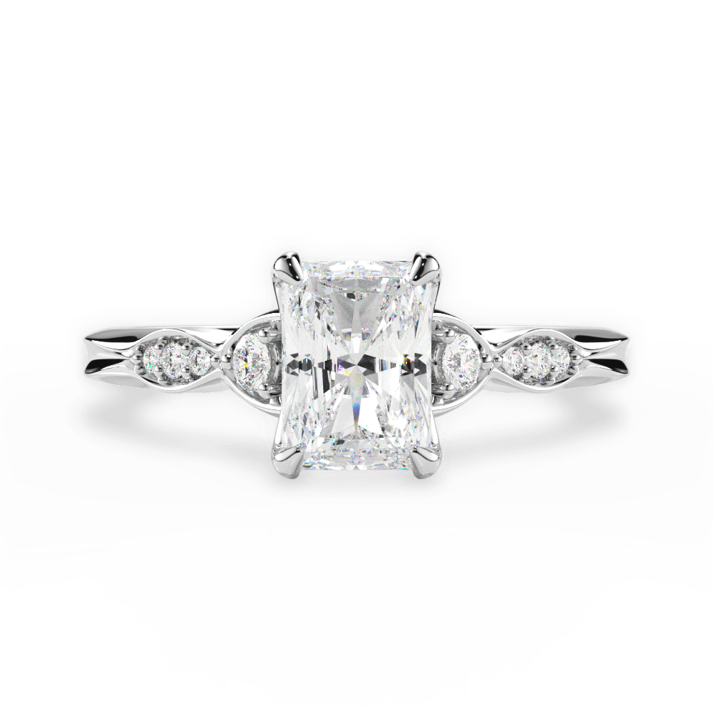 Cassie Radiant Cut Lab Grown Diamond 14Kt White Gold Engagement Ring