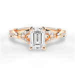 Geraldine Emerald Cut Lab Grown Diamond 18Kt Rose Gold Engagement Ring