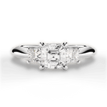 Dorothy Asscher Cut Lab Grown Diamond 14Kt White Gold Engagement Ring