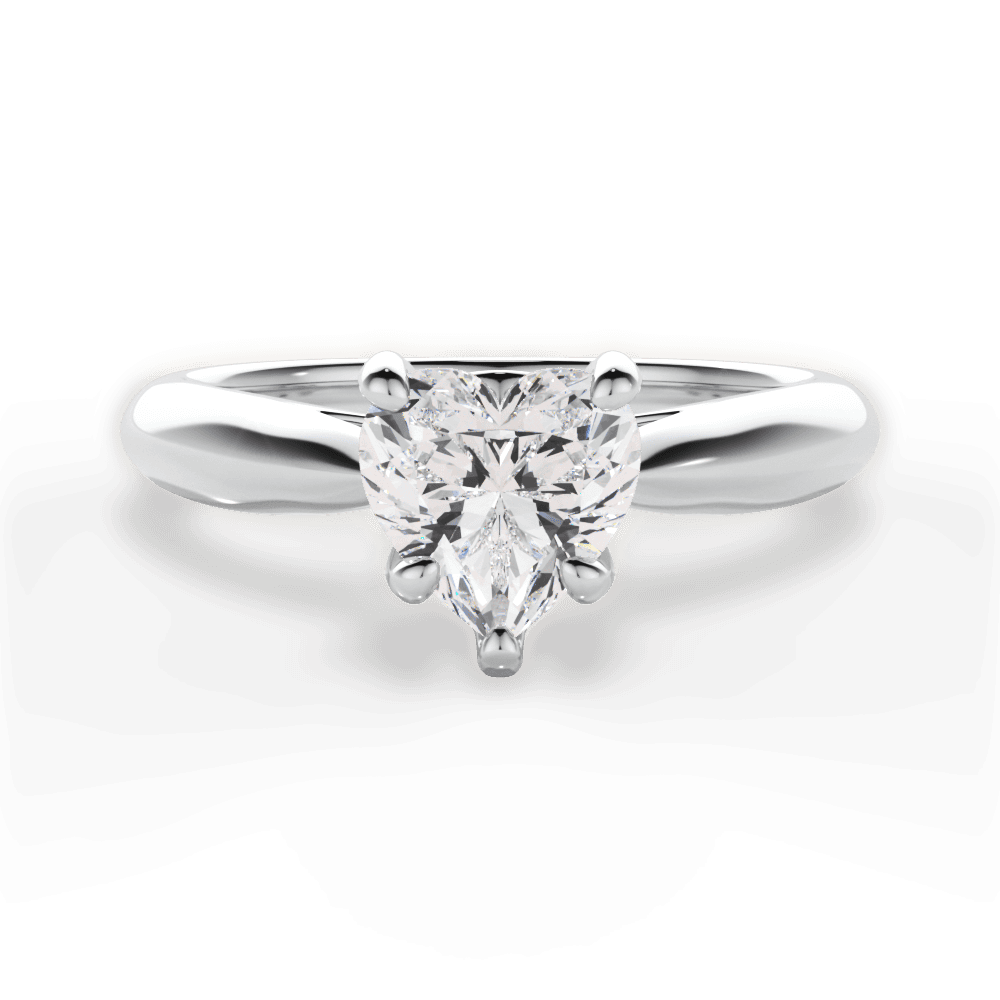 Beverly Heart Cut Lab Grown Diamond 18Kt White Gold Engagement Ring
