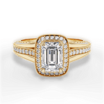 Lillian Emerald Cut Lab Grown Diamond 18Kt Yellow Gold Engagement Ring