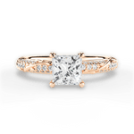 Gloria Princess Cut Lab Grown Diamond 18Kt Rose Gold Engagement Ring