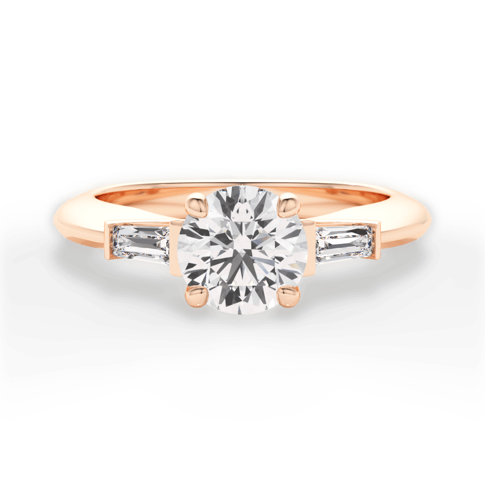 Emily Round Cut Lab Grown Diamond 18Kt Rose Gold Engagement Ring