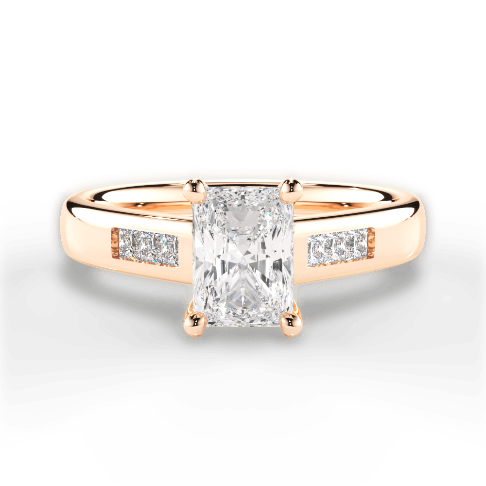 Brittany Radiant Cut Lab Grown Diamond 18Kt Rose Gold Engagement Ring