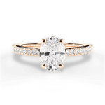 Frances Oval Cut Lab Grown Diamond 18Kt Rose Gold Engagement Ring