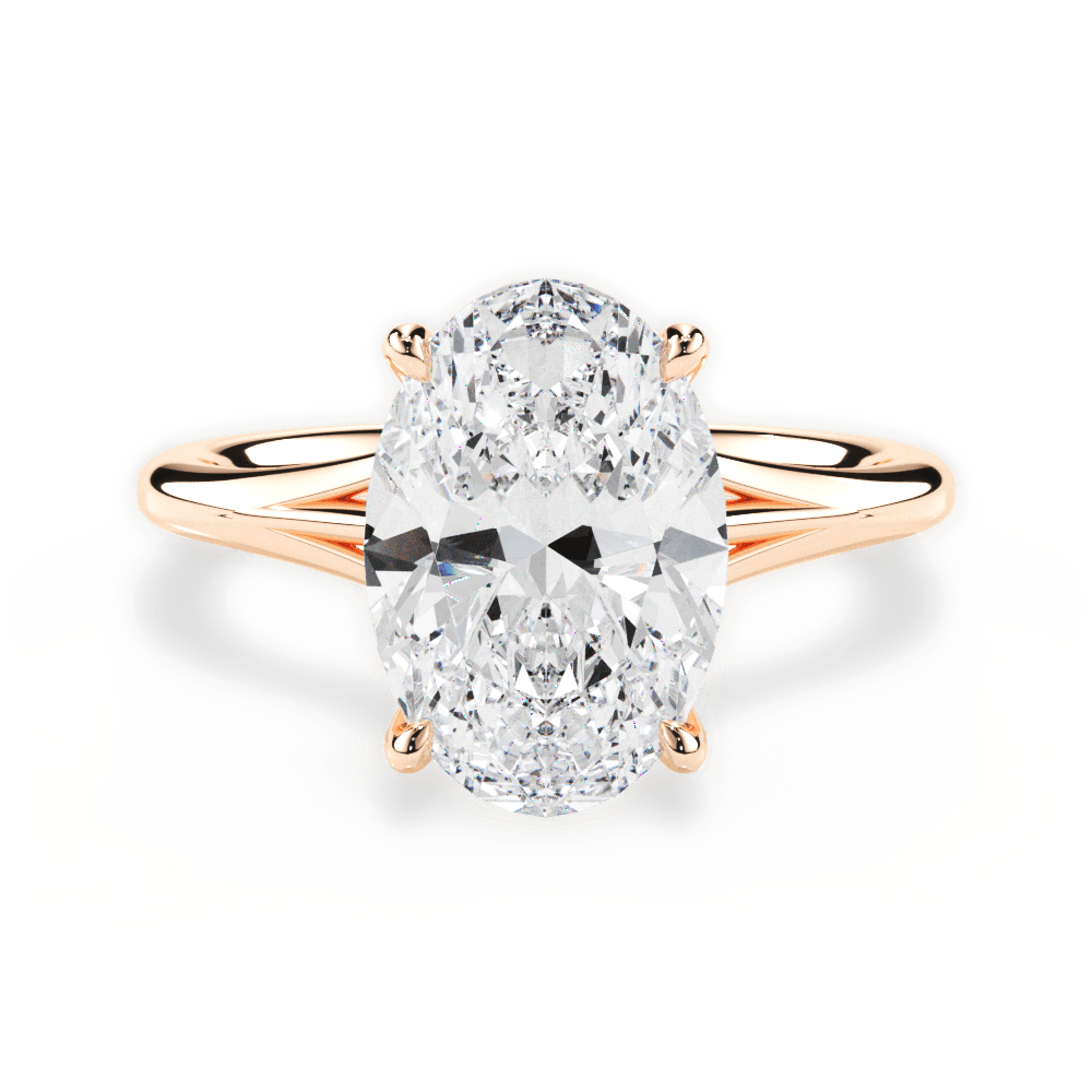 Anita Oval Cut Lab Grown Diamond 18Kt Rose Gold Engagement Ring