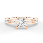 Katelyn Princess Cut Lab Grown Diamond 18Kt Rose Gold Engagement Ring
