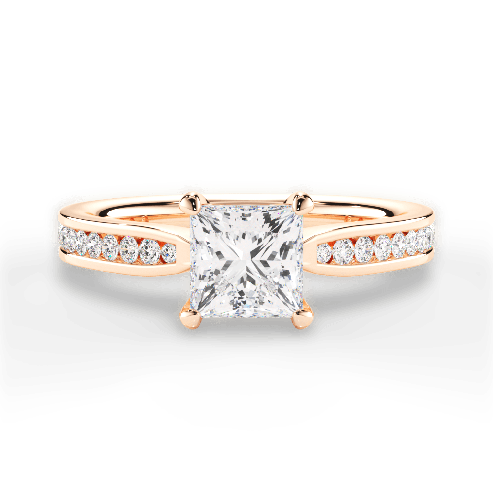 Katelyn Princess Cut Lab Grown Diamond 18Kt Rose Gold Engagement Ring