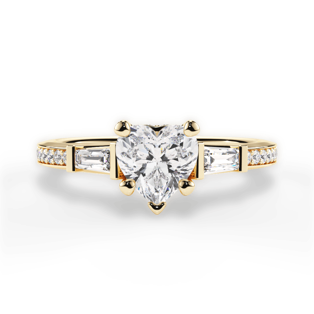 Katie Heart Cut Lab Grown Diamond 18Kt Yellow Gold Engagement Ring