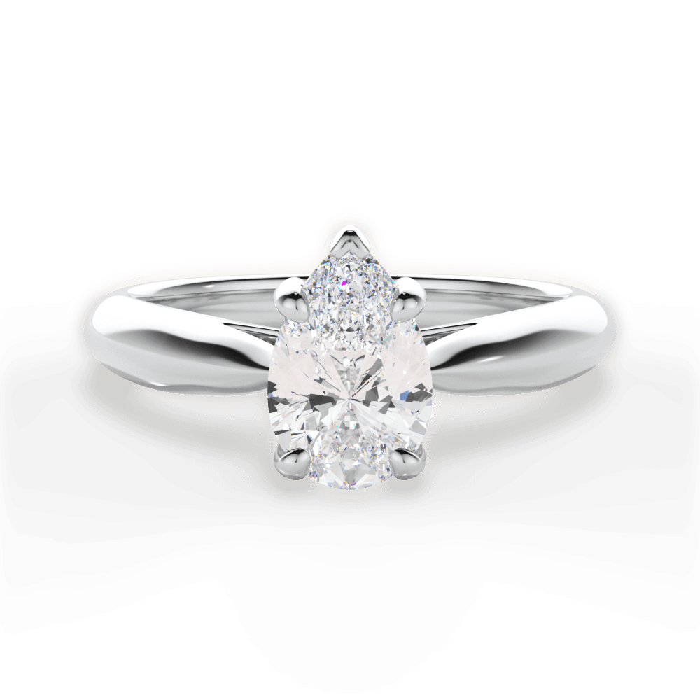 Beverly Pear Cut Lab Grown Diamond Platinum Engagement Ring