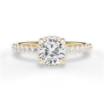 Isabella Cushion Cut Lab Grown Diamond 18Kt Yellow Gold Engagement Ring