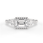 Kara Emerald Cut Lab Grown Diamond Platinum Engagement Ring